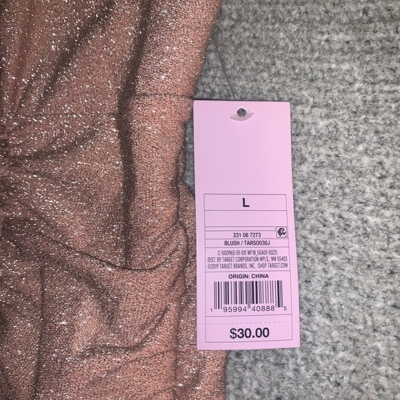 wild fable pink sparkly fitted dress size large - Picture 3 of 4